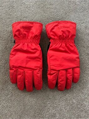 L.L.Bean Red Padded Winter Ski Gloves vintage